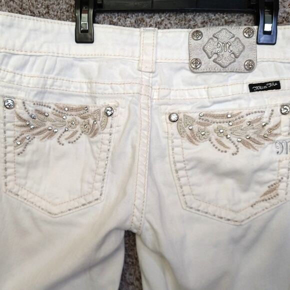 Miss Me White Capri Jeans Size 30 Embellished Pockets Low Rise Denim - Picture 7 of 15
